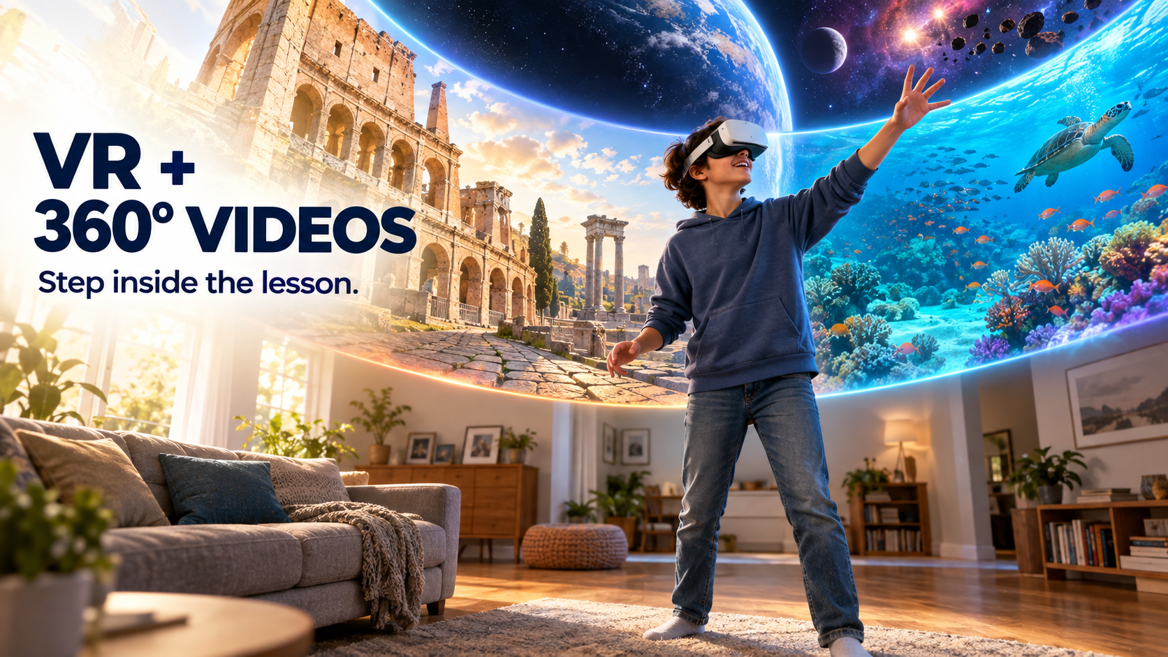 VR and 360 degree educational videos let students step inside the lesson